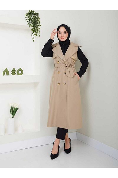 MODA Long Vest Bondit Fabric Gbyelek0001