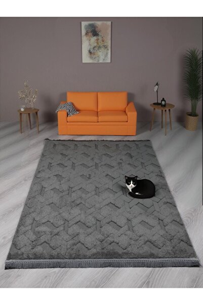 Myevilla Lara Bukleli Desenli Yumuşacık Peluş Halı Salon Oturma Odası Mutfak ...