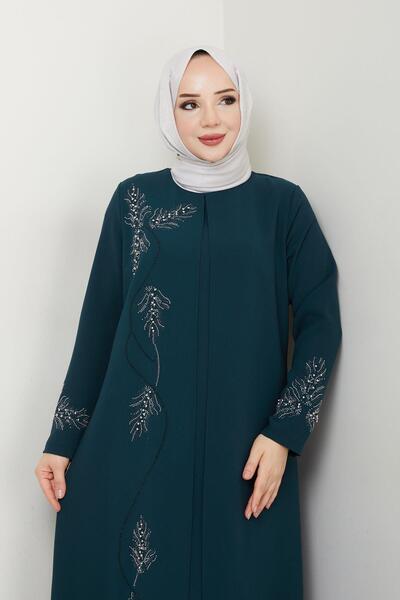 ESLEMNUR Plus Size Leaf Stone Mother Dress En7008