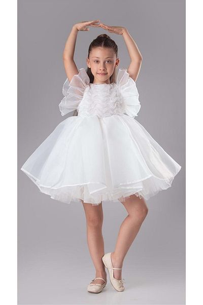 Mnk Baby&Kids Βραδινό φόρεμα Maronia Girl Princess Model - M00746 ΛΕΥΚΟ