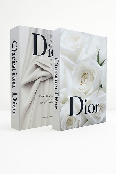 BayCazip 2-Piece Decorative Book-Looking Box Wedding Dress & White Rose Themed