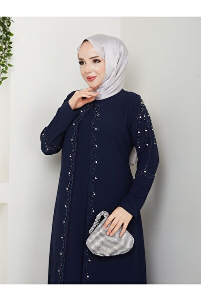 ESLEMNUR Φόρεμα μητρικής μεγάλου μεγέθους με μανδύα σε όλο το μήκος