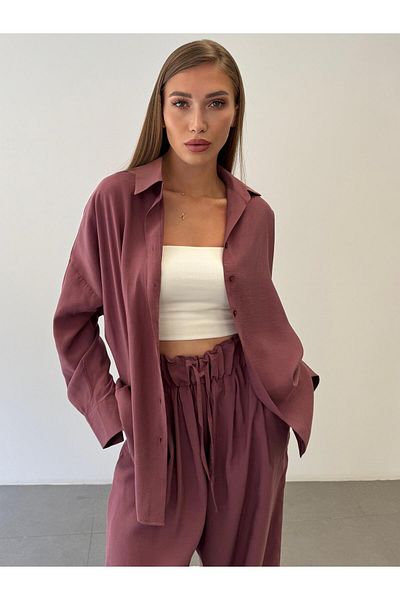 ossons Elastic Waist Modal Shirt Pants Suit