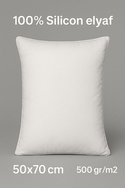 NANOSOFT 🛏️   100% Silicone Fiber Filled Pillow – 50X70 cm |   Breathable Interlining Fabric |   500 Gr/M² Filler
