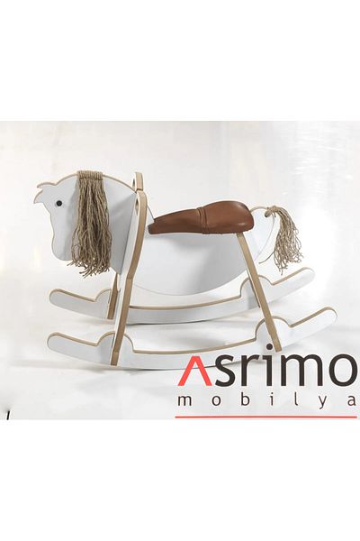 Asrimo mobilya Wooden Rocking Horse - White