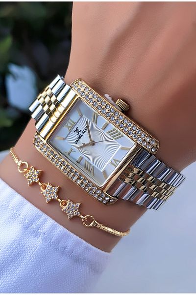 Daniel Klein Brand Original Gold Silver Color Steel Cord Women's Watch Bracelet Gift