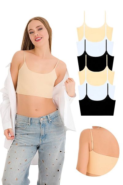 Newlilla 777 Thin Strap Laser Cut 6-Piece Crop Bustier Pack