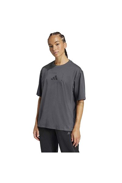 adidas W BOX LOGO G T Γκρι γυναικείο κοντομάνικο μπλουζάκι