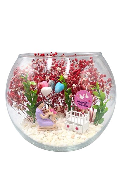 maya sanat Teraryum Anne Bebek Yeni Doğan Hoş Geldin Kız Bebek Beşikli Akvary...