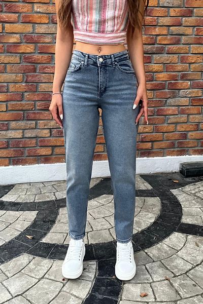 BİKELİFE Women's High Waist Boyfriend Lycra Jeans