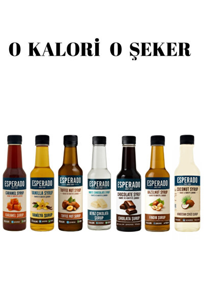 ESPERADO Şekersiz Sugar Free 7 Li Ekonomik Kahve Şurubu Seti 250 ml X 7 Adet