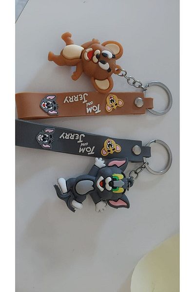 HISCOSMETIC Cute Heroes Cat Tom And Mouse Jerry Silicone Keychain And Bag Accessory