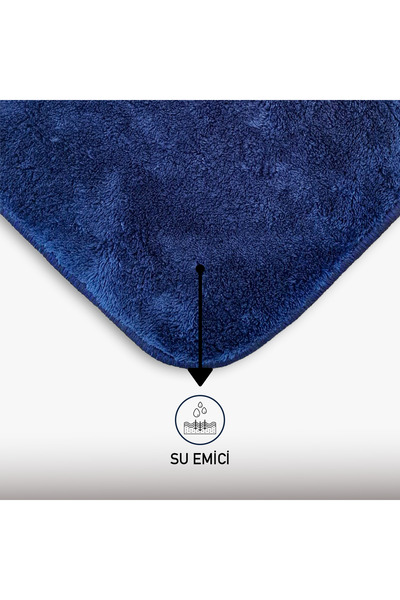 Bestekar Luvora Синій гладкий нековзний підошва, можна прати в пральній машині, м'який 3-компонентний набір для ванної кімнати