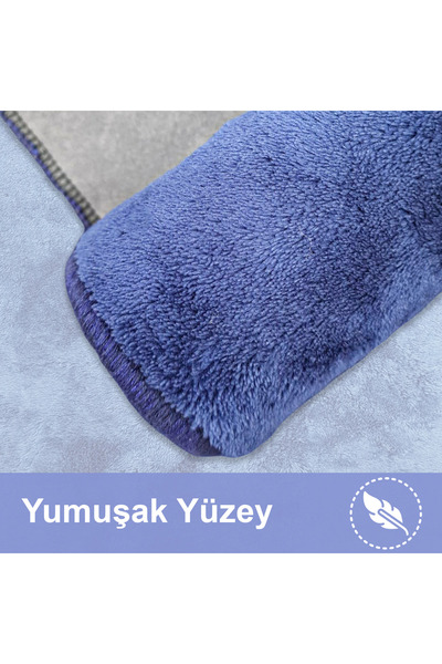 Bestekar Luvora Синій гладкий нековзний підошва, можна прати в пральній машині, м'який 3-компонентний набір для ванної кімнати