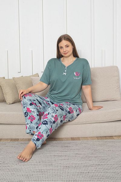 Asel Plus Size Lycra Combed Cotton Pajama Set