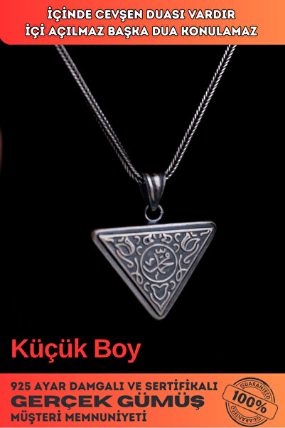 OSMANLI GÜMÜŞ Muhammed Yazılı Içerisinde Cevşen Bulunan Gümüş Muska Erkek Kol...