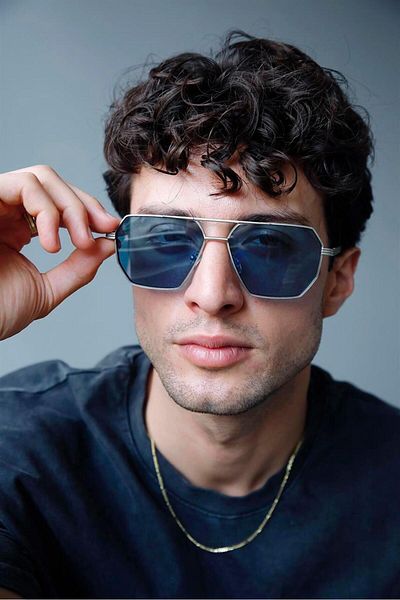 Bilge Karga Daphe Silver Blue Men's Sunglasses