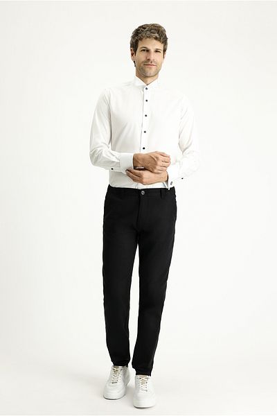 Kiğılı Long Sleeve Slim Fit Plain Cotton Atayaka Classic Shirt