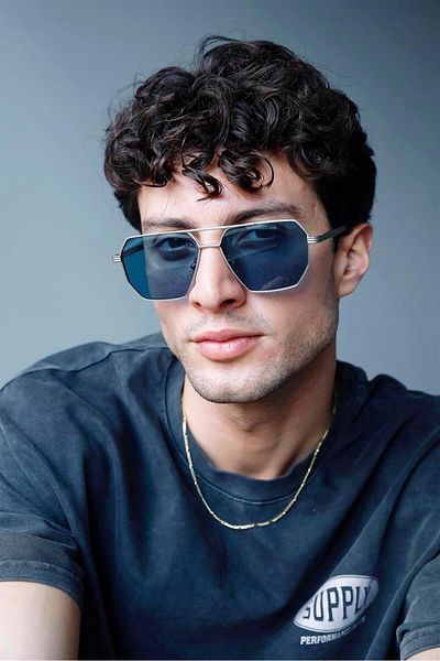 Bilge Karga Daphe Silver Blue Men's Sunglasses