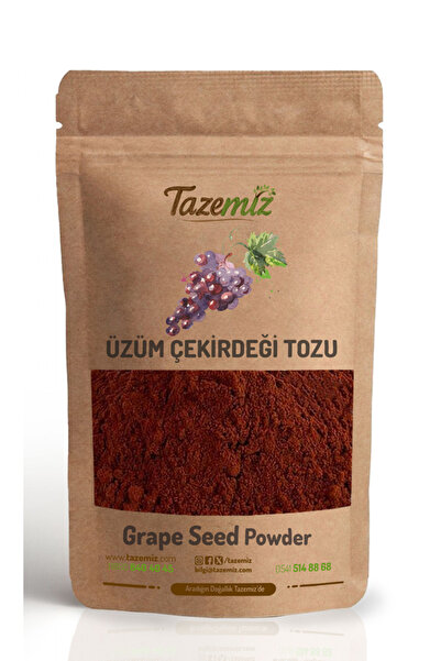 TAZEMİZ Üzüm Çekirdeği Unu - Tozu Glutensiz - 1 Kg