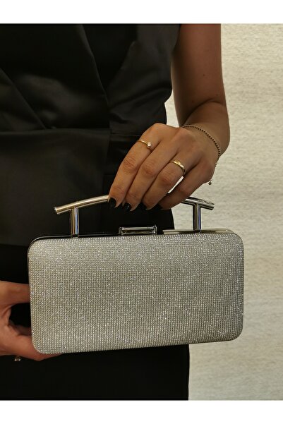 Soave Collection GEANTĂ DE SEARĂ PENTRU FEMEI BIG SILVER SHINY CHAIN, PENTRU NUNTĂ, PETRECERE DE NOAPTE