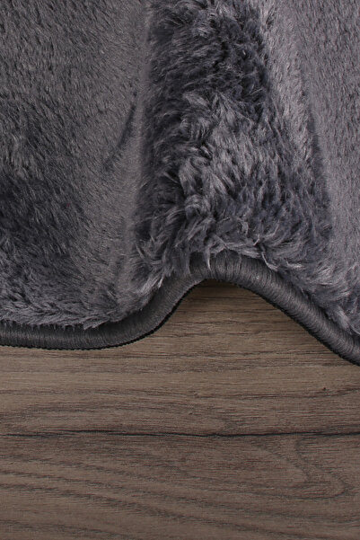 Bestekar Lunasoft Anthracite Modern Design Non-Slip Base Soft Machine Washable 2-Piece Bathroom Mat Set