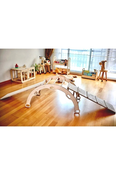 KIDOPPO Pikler Tırmanma Kemeri | Oyun Seti Için Kemer | Ahşap Aktivite Köprüs...
