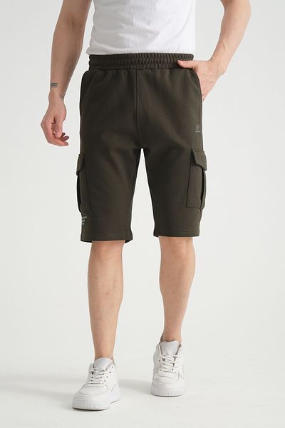 Shooter Sportswear Ανδρικό σορτς Khaki Cargo με λεπτομέρεια με τσέπη με κανονική εφαρμογή