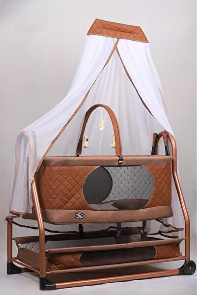 Hobbys BC-1180 Lüks Derili Keten Kumaş Oyuncaklı Tüllü Tekerlekli Sabitlenebi...