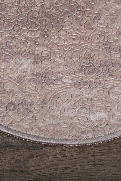 Bestekar Lunessa Brown Oval Nordic Pattern Soft Non-Slip Machine Washable Bath Mat Set of 2