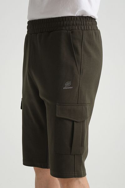 Shooter Sportswear Ανδρικό σορτς Khaki Cargo με λεπτομέρεια με τσέπη με κανονική εφαρμογή