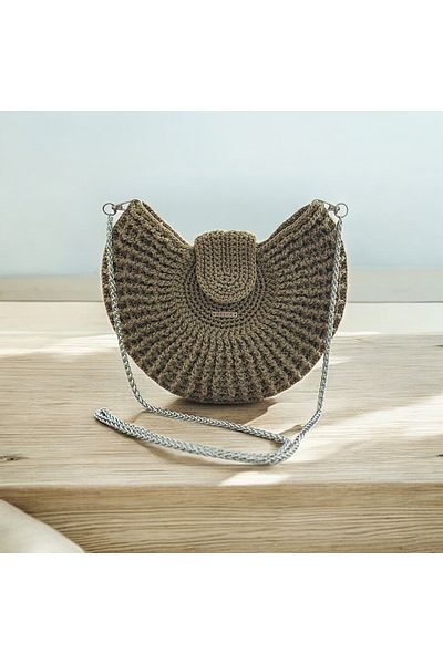 RELYA Women's Mink Chain Snap Patterned Knitted Shoulder Bag Width 25 cm Length 18 cm Depth 1 cm