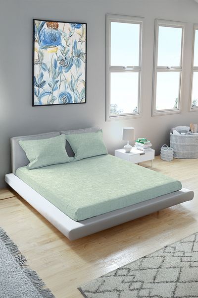 Arte Cotone Elastic Fitted Double Ranforce Sheet Set / with Pillow Case