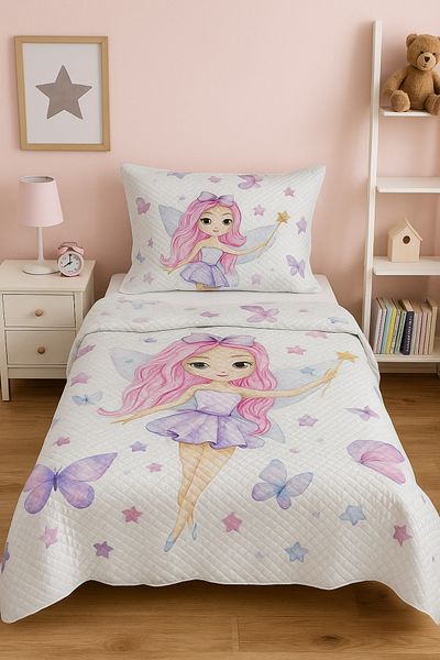 Bebişim Halı Princess Butterfly Single Child Pique Pillow Case