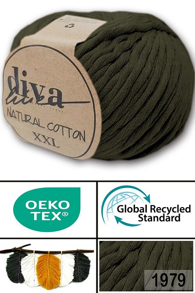 Diva İplik Diva Natural Cotton Xxl 1979 Χακί
