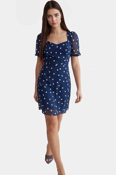 PayBuy Chiffon Mini Dress Floral Pattern a Line Summer Short Sleeve High Quality Comfortable and Stylish Modern Style