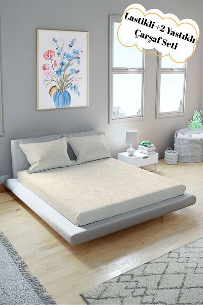 Arte Cotone Cappuccino Elastic Cotton Ranforce Sheet Set - Single - Double / King Size