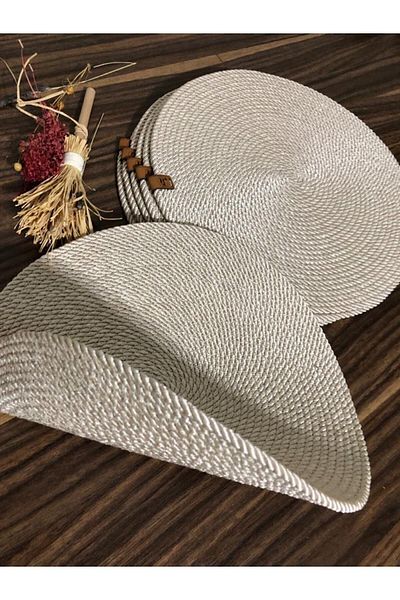 Naspar Σετ Supla 6 τεμαχίων Light Mink Color, Μοντέρνα Αμερικάνικη Σερβίρισμα, Κομψό Πιάτο Παρουσίασης (32CM)