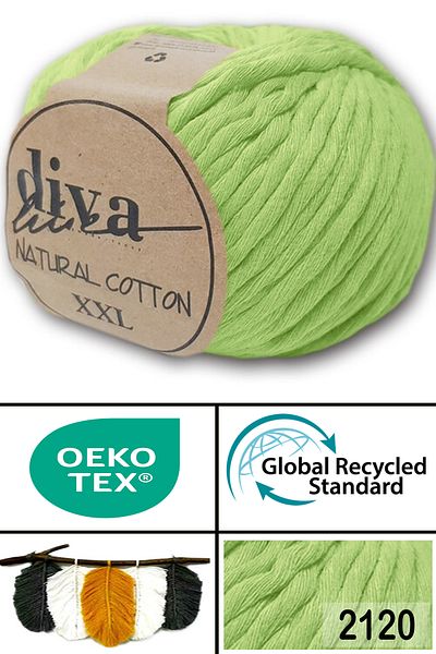 Diva İplik Diva Natural Cotton Xxl 2120 Pistachio Green