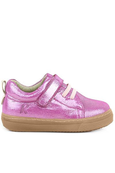 hapshoe Pantofi pentru copii din piele naturală anatomică, roz moale, elastic cu velcro