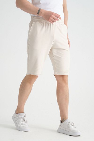 Shooter Stone Color Men's Shorts - Regular Fit and Print Detail