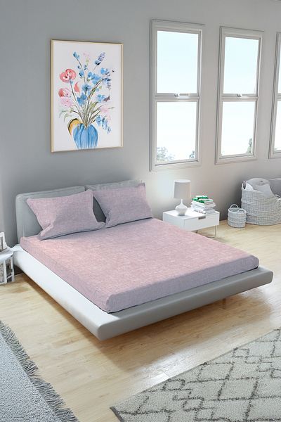 Arte Cotone Dusty Rose Elastic Fitted Ranforce Sheet Set - Single / Double / King Size