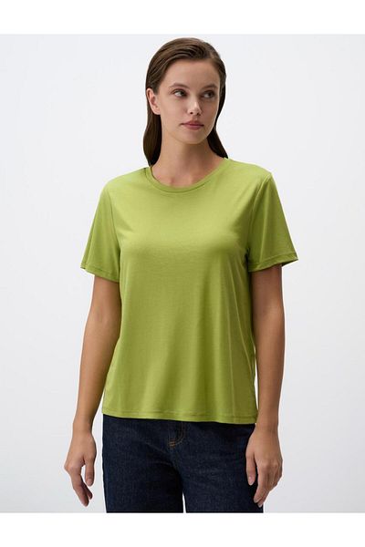 Jimmy Key Green Crew Neck Short Sleeve Basic T-Shirt