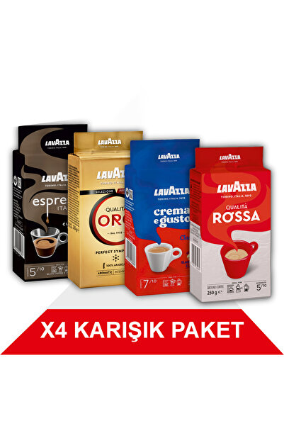 LavAzza Espresso Classico Italiano + Qualità Oro + Crema e Gusto + Qualità Rossa Filtre Kahve