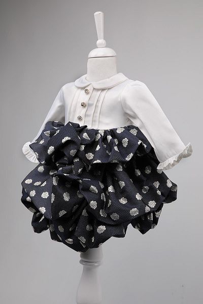 Babydola Stone Buttoned Baby Girl's Evening Dress Holiday Dress 13900