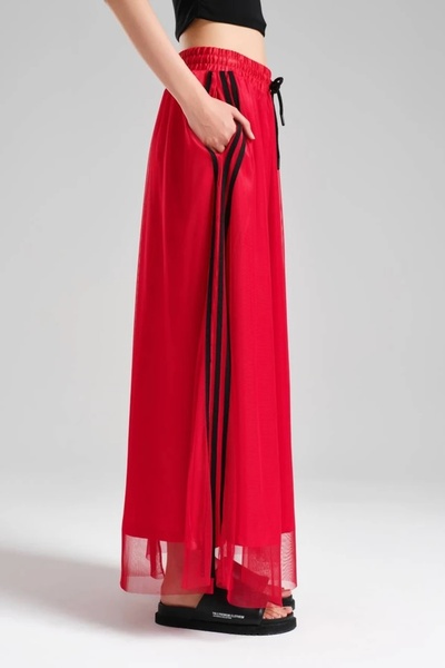 tw3 Women's Stripe Detailed Elastic Waist Design Skirt