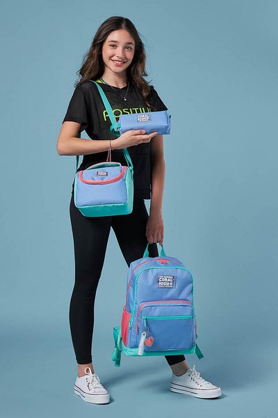 Coral High Deep Blue 3-Piece School Bag Set - SET0123641