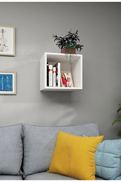 MEŞE MOBİLYA Kare Kitaplık ve Duvar Rafı