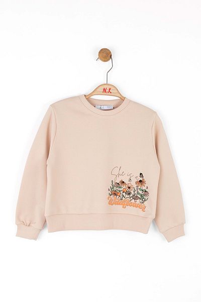 nk kids House Flowers Sweatshirt Cream