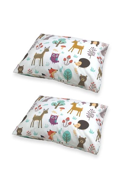Bebek Özel Children Adult Pillow Case 50X70 cm (2 Pcs) Nature Animals Patterned 100% Cotton